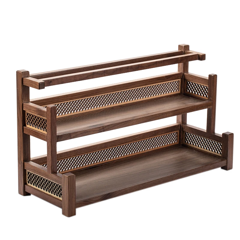 

Black walnut, new Chinese style, teacup, shelf, storage, solid wood, tabletop, small