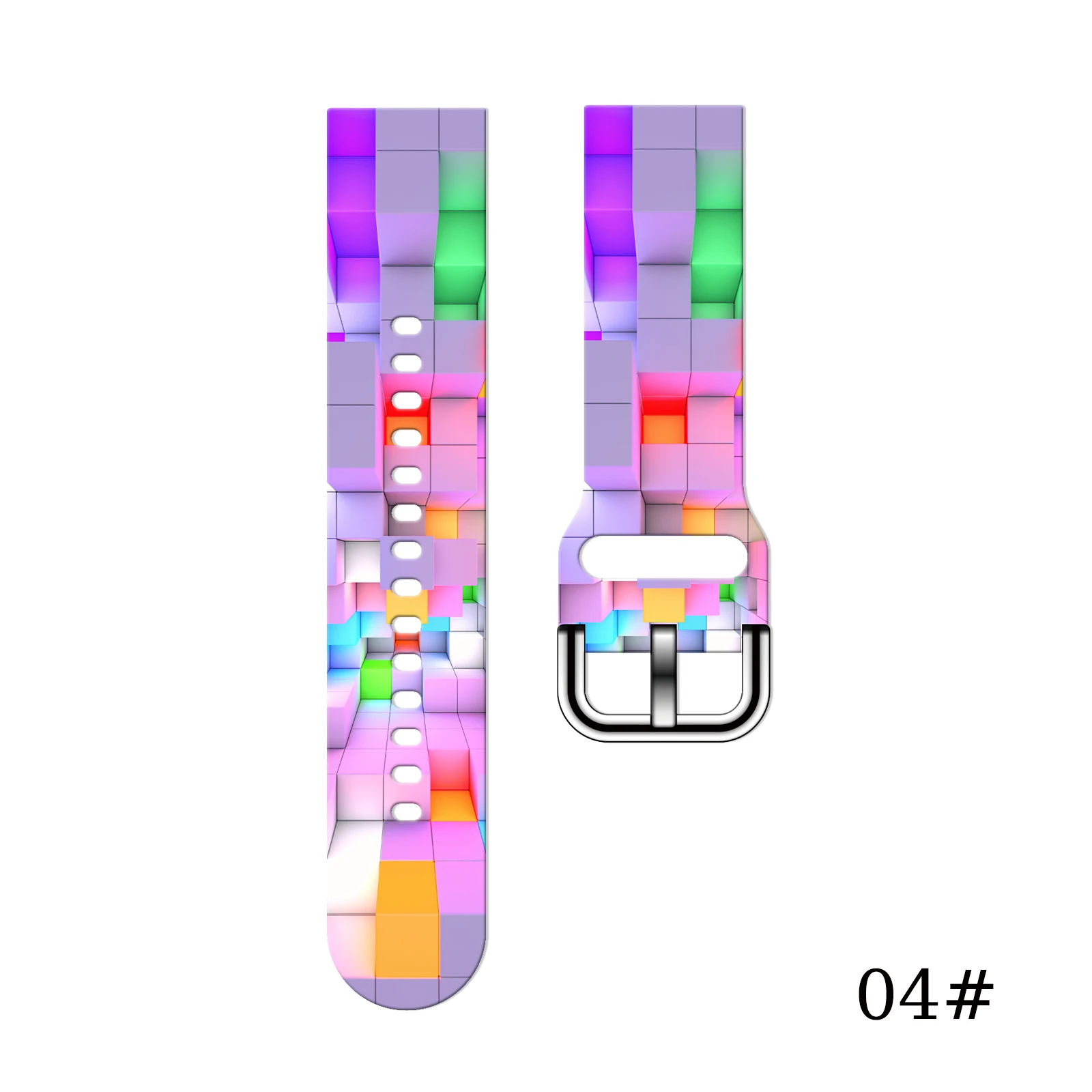 

Colorful Geometric Series 20mm Watch Strap for Samsung Galaxy Watch 7/6/5 40mm 44mm Replaceable Bracelet for Xiaomi Amazfit Band
