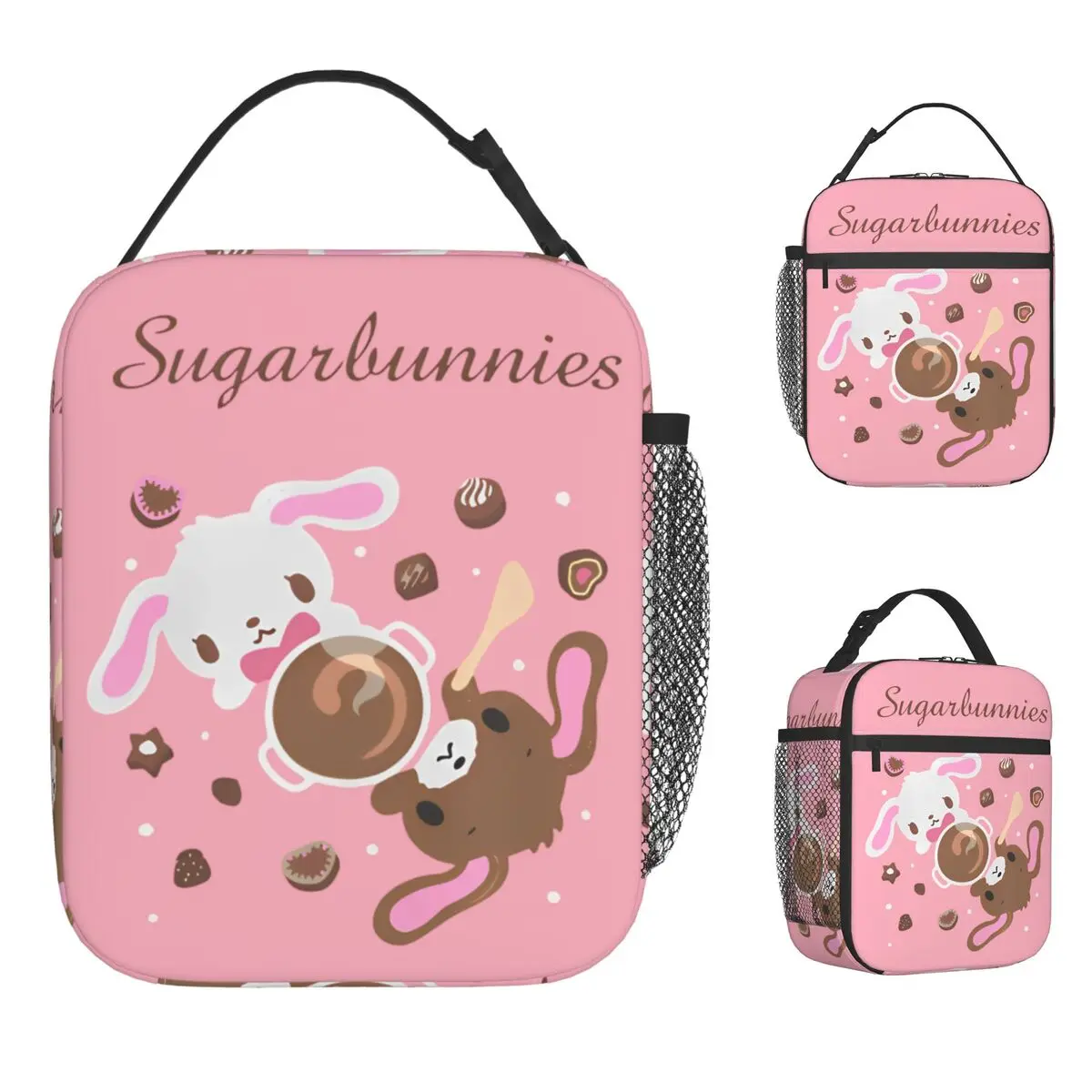 

Сумки-холодильники Sugarunnies с сахарной изоляцией для обеда Контейнер для еды, большая вместительная сумка для обеда, сумка для бенто, пикник колледжа