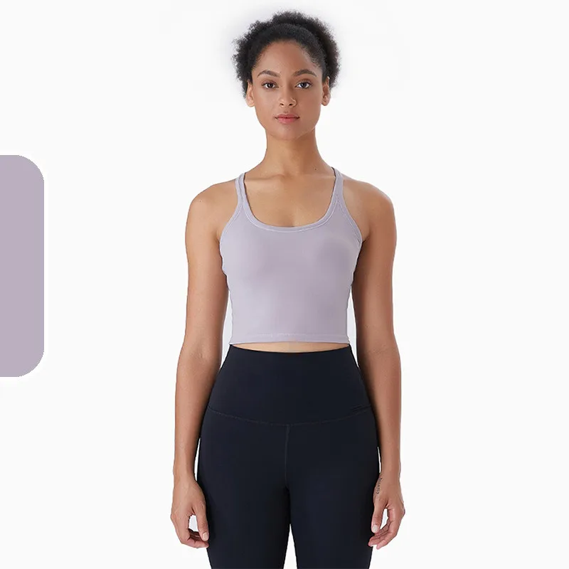 جديد اليوغا تانك القمم مع وسادة الصدر ضيق سليم رقيقة حزام الجمال الظهر المرأة سترة رياضية المضادة للعرق التجفيف السريع للصدمات حمالات الصدر