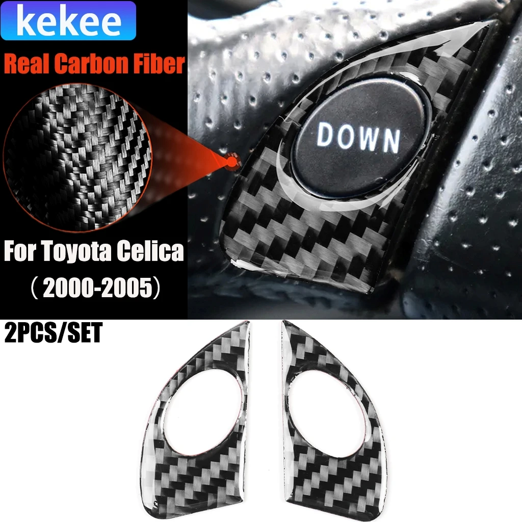 

Carbon Fiber Car Accessories Driver Wheel Button Panel Modified Interior Trim Cover Soft Sticker For Toyota Celica 2000-2005