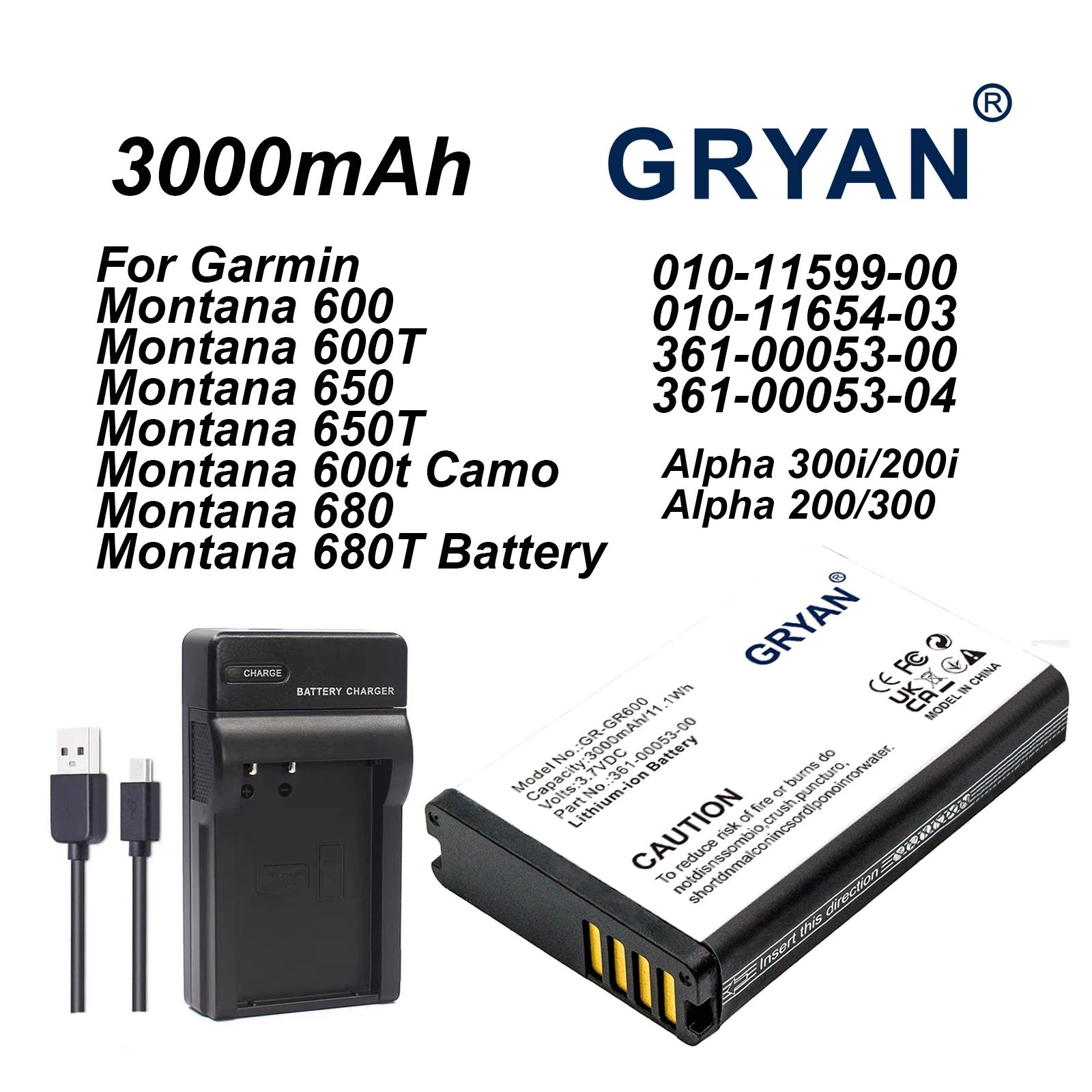 GARMIN P11P15-04-N02 361-00053-00 Handheld GPS Battery For Montana 680t 650t 610t 600t VIRB Elite Alpha 100 200i 300 Atemos 100