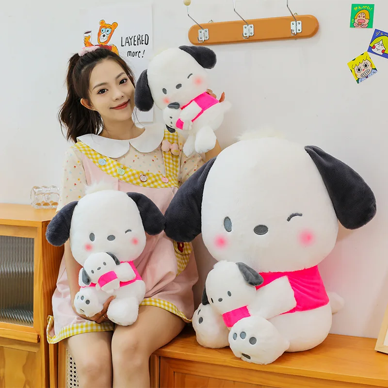 

Large Size Cartoon Plush Toy Pochacco Dog Doll Holding Baby Sleeping Pillow Soft Stuffed Animal Birthday Gift For Girls