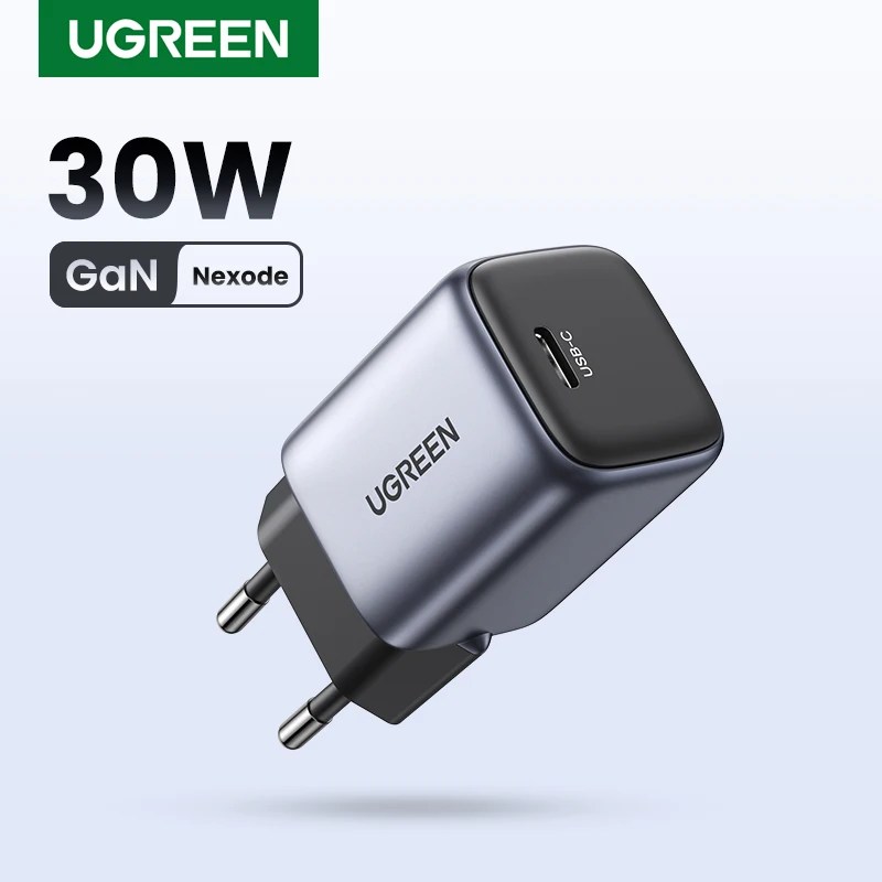 UGREEN Nexode GaN 30W Fast Charger สำหรับ iPhone 14 13 USB C Charger สำหรับ iPad Pro,สำหรับ Samsung,สำหรับ Xiaomi PD Charger