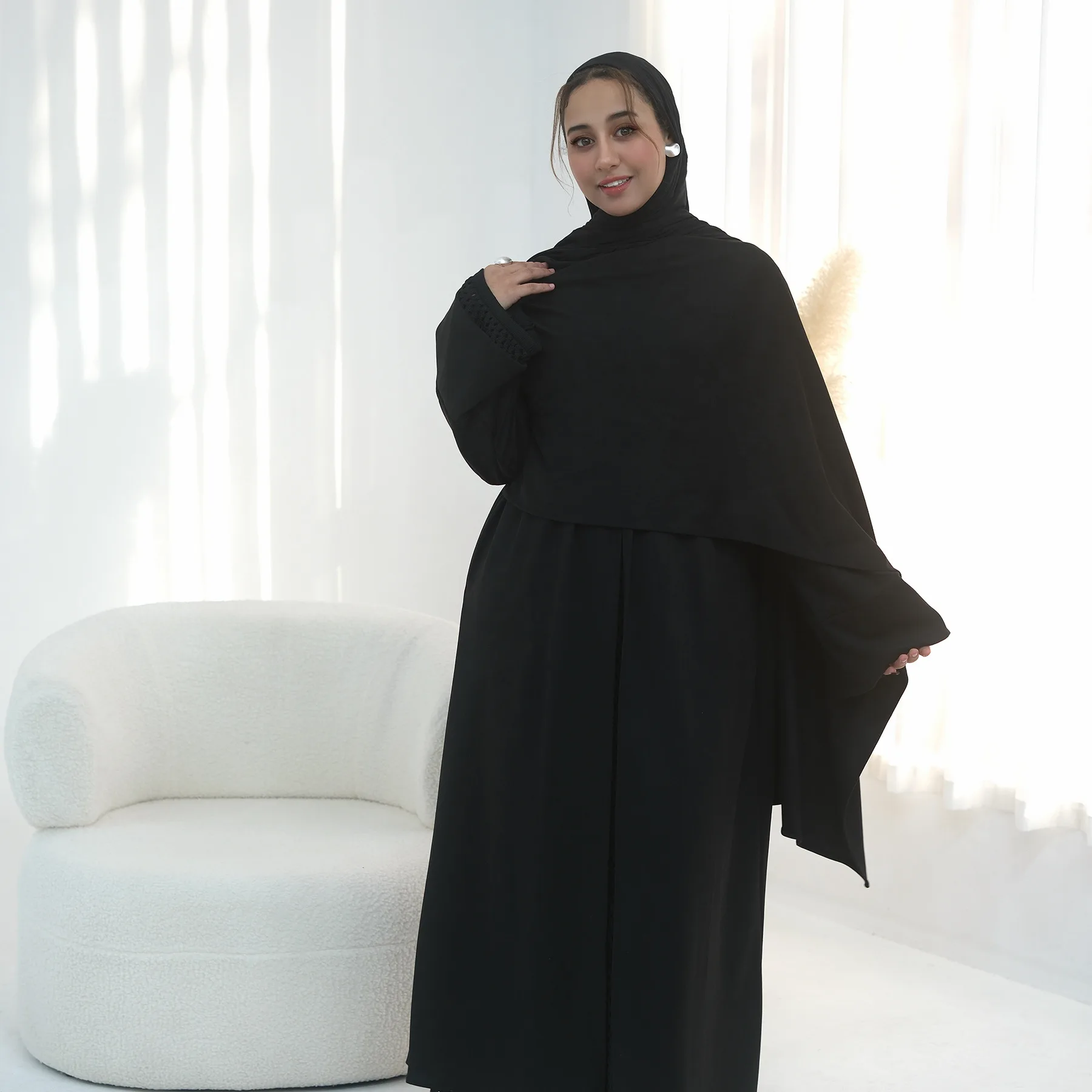 عباية مفتوحة من الأمام لعام 2026 كيب إسلامي بأكمام طويلة عبايات عربية غير رسمية الشرق الأوسط تركيا قفطان نسائي جلابية فساتين ماكسي إسلامية