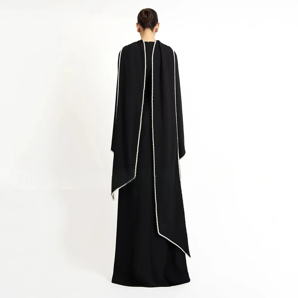 JDY Aangepaste avondjurk met lange mouwen sjaal parel dames avondjurk elegante bruiloft jurk ivoor فستان