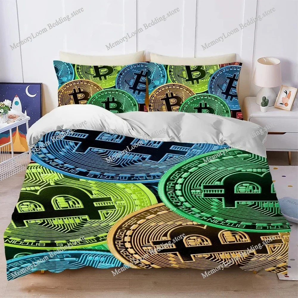 

Bitcoin Crypto Cryptocurrency Btc Duvet Cover Set Bedding Soft Laundry Cotton Bed Four Seasons Student Dormitory Luxury Gift741