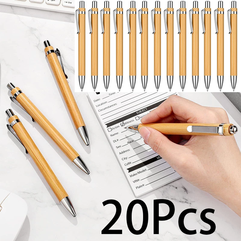 bambu-pen-press-metal-clip-canetas-de-madeira-20pcs