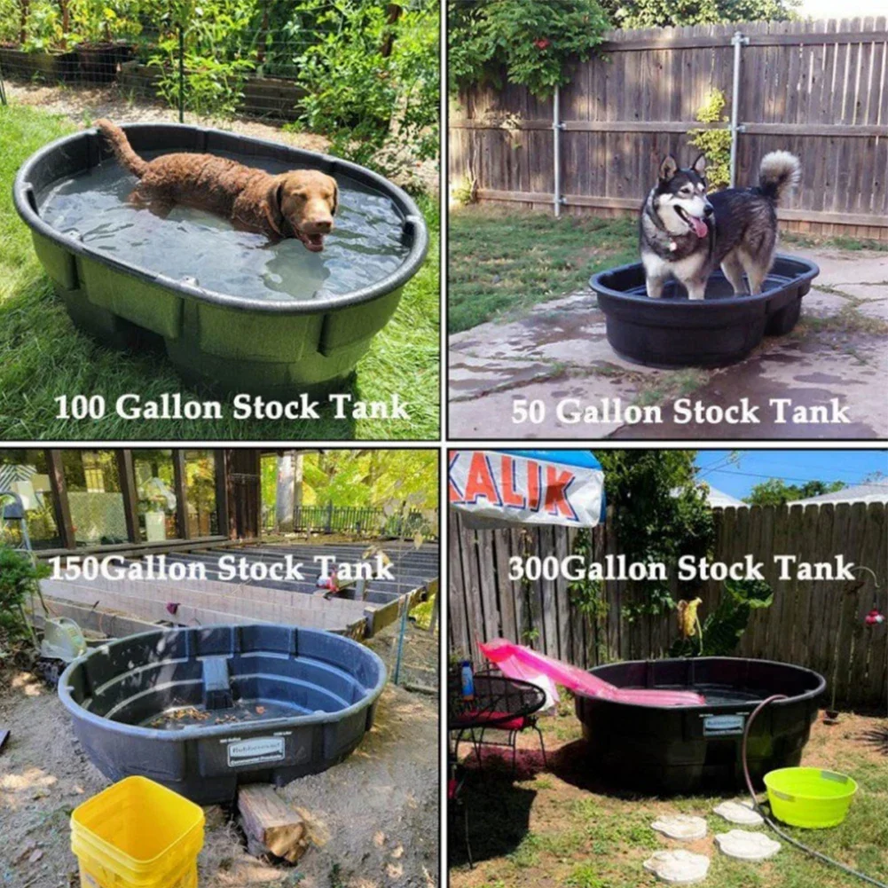 Stock Tank Cover for 50/100/150/300 Gallon Tanks with Drawstring Closure for Outdoor Protection Against Weather