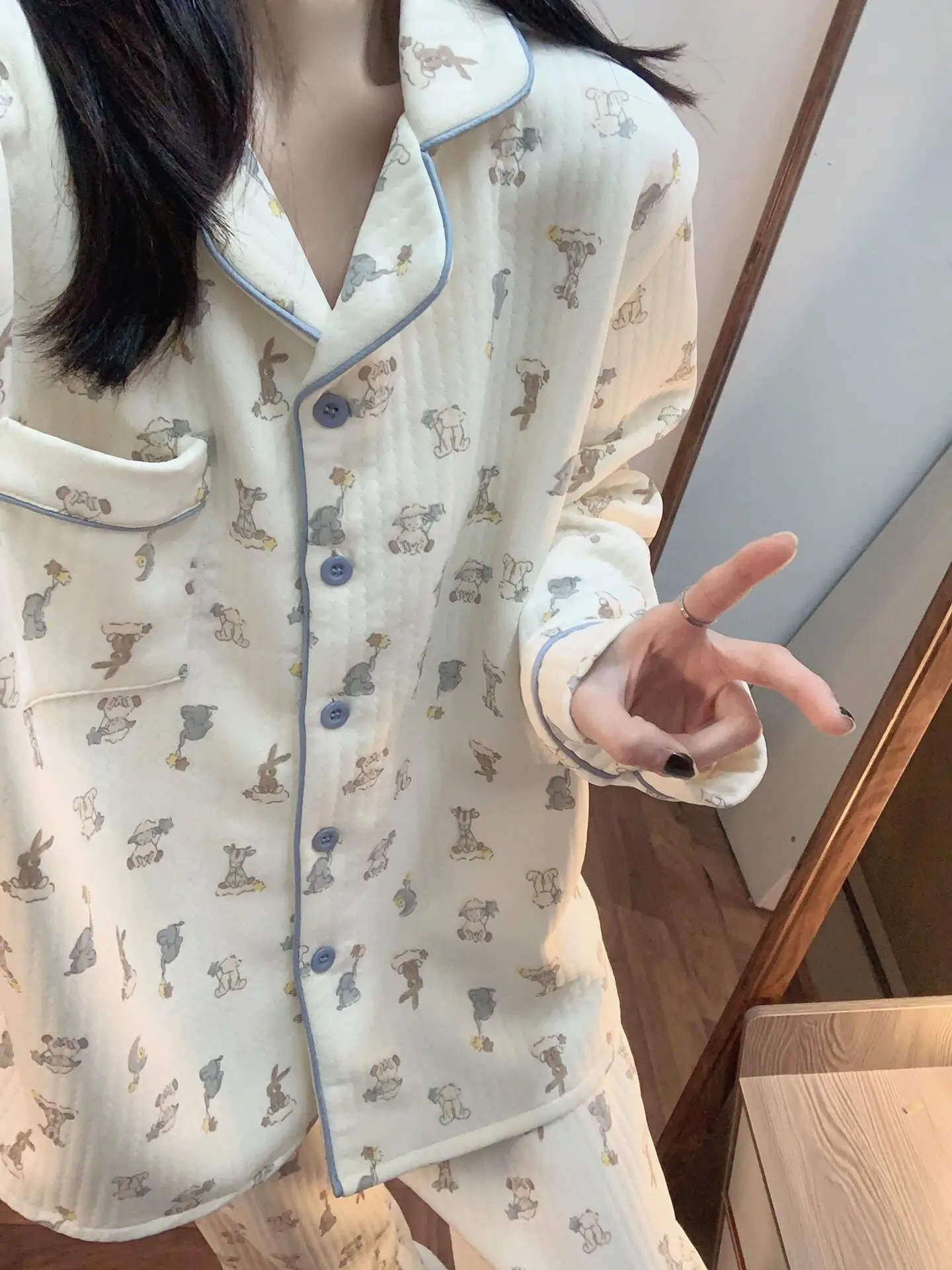 

Комплекты пижам для женщин: флисовые, однотонные, с длинным рукавом, на молнии, брюки до икр, теплые, толстые, для дома, прочные, мягкие, осенне-зимние