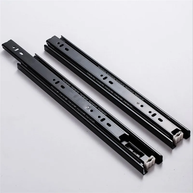 3 Section Sliding Rails For Drawers Full Extension Side Mount Runner Damping Buffer Cabinet Rails With 10 Screw (1 pair)