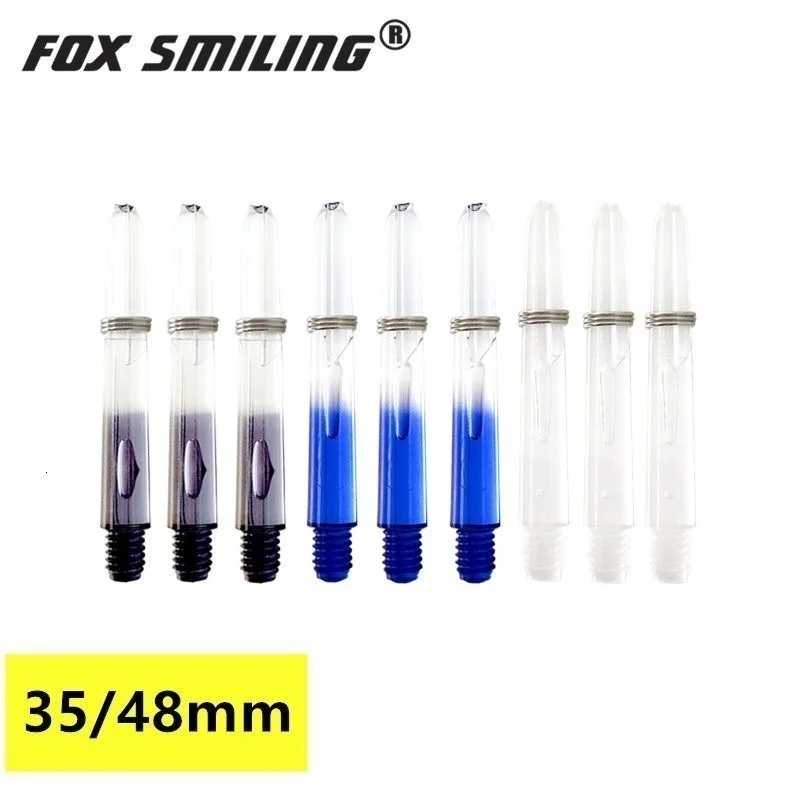 Fox Smiling 30pcs Blue Black Clear 35/48mm Nylon Plastic Darts Shafts 2BA For Professional Dardos Accessories