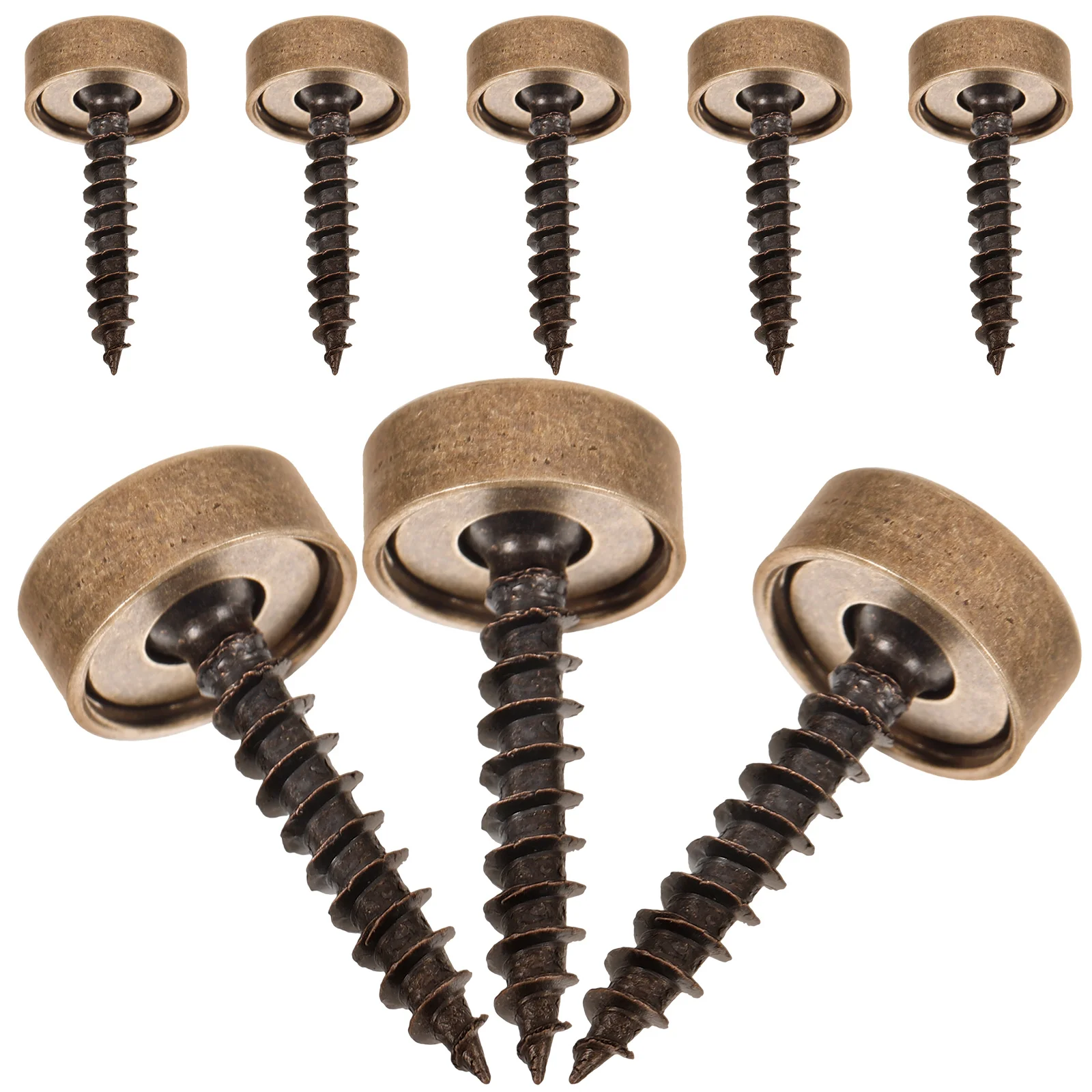 8 Pcs Screw Decorative Cap Screws Caps Metal Pure Copper Mirror for Wall Mounting