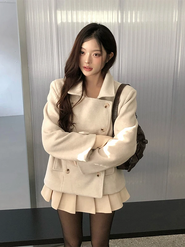 Ci Thiened Winter Wollmantel Damen ort Sle Warm Mantel Design Sensation Tweed Jaets Kleiner Damenmantel