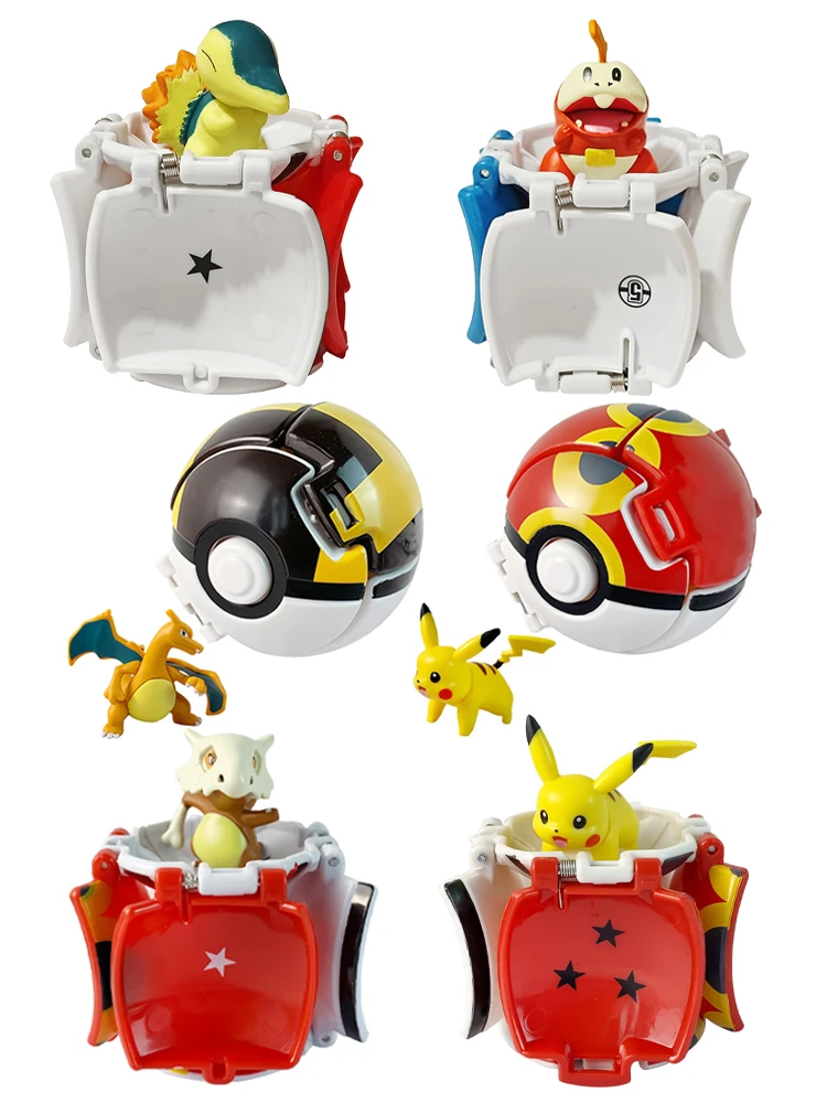 Pokemon Puppe Ball Elfe Haustier Anime Actionfigur Pikachu Glurak Mewtu Bisasaur Eichhörnchen Mew Sammlung Pokeball Monster Spielzeug-Set