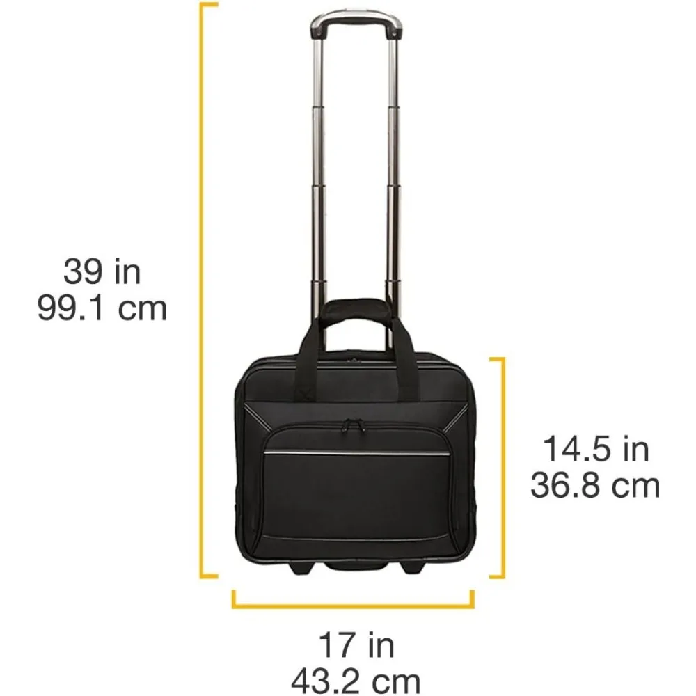 Básico-Laptop Rolling Case, Preto, 14,5"