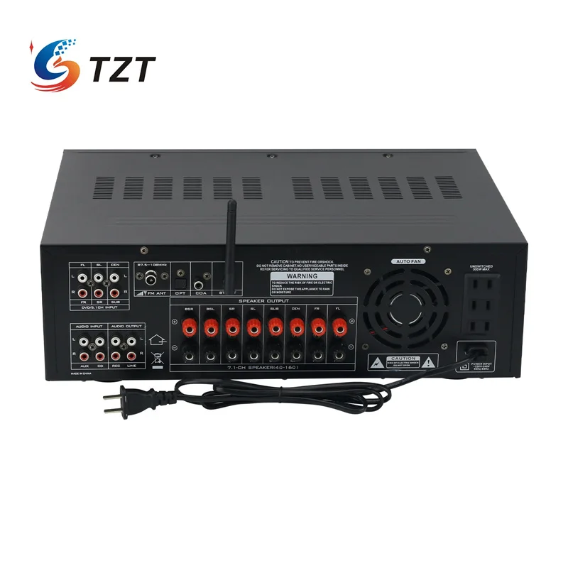 TZT SR-5800 1200W 220V 7.1 Channel Amplifier Bluetooth Amplifier Karaoke Digital Surround Power Amp