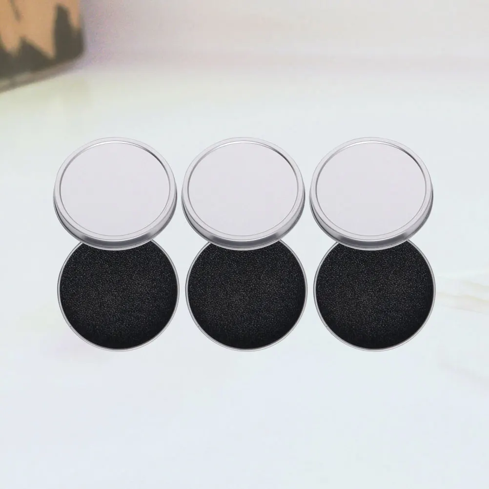 3 szt. Okrągła żelazna szczoteczka do czyszczenia, sucha gąbka do usuwania, wielokrotnego użytku, narzędzie do makijażu, rozmiar podróżny, do pudru i cieni.