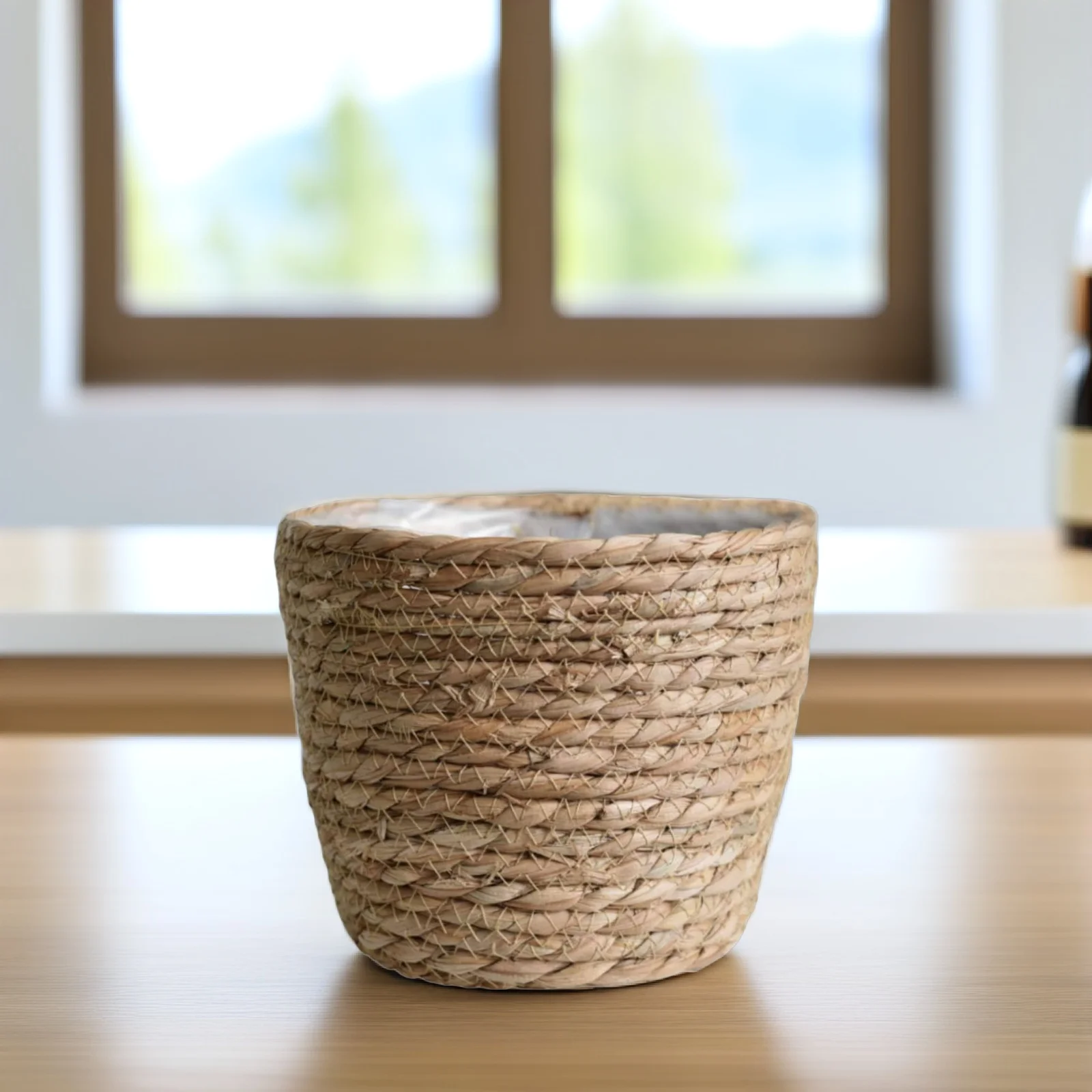 

Woven Flower Pot Medium Size Natural Color Cone Shape Hand Woven Basket Planter Use Planters Garden Home Decor