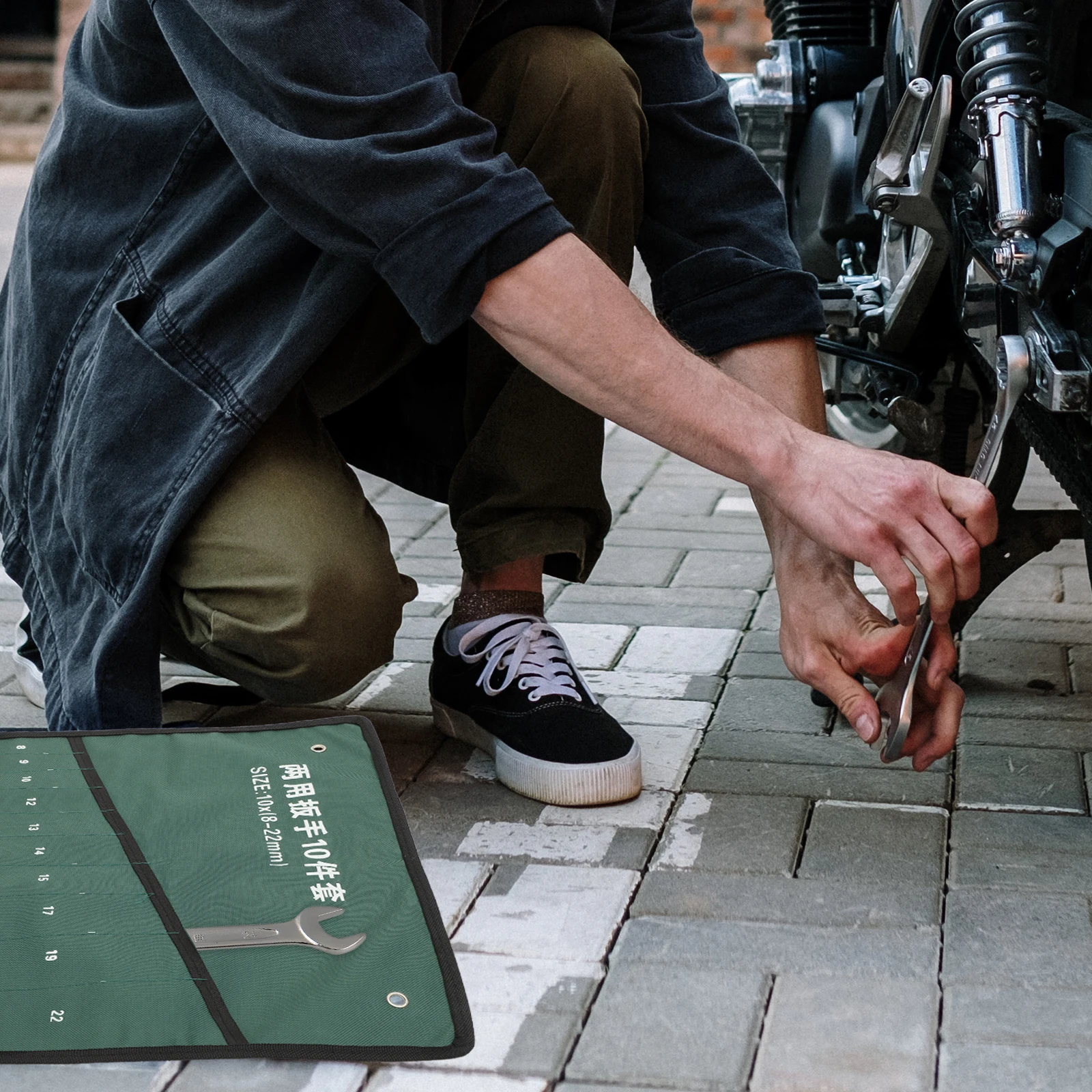 

Canvas Tool Roll Storage Bag Durable Roll Up Tool Organizer Wrench Holder Electrician Auto Repair Small Hand Tools Organizer