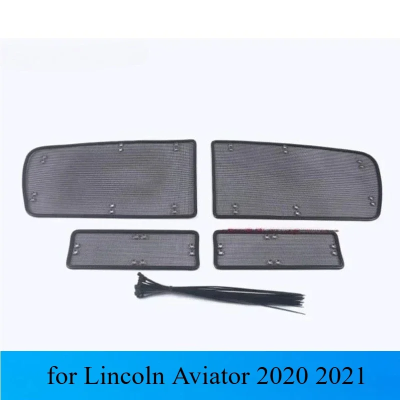 Car Middle Insect Screening Mesh Front Grille Insert Net Anti-mosquito Dust Cover for Lincoln Aviator 2020 2021 Car Accessories