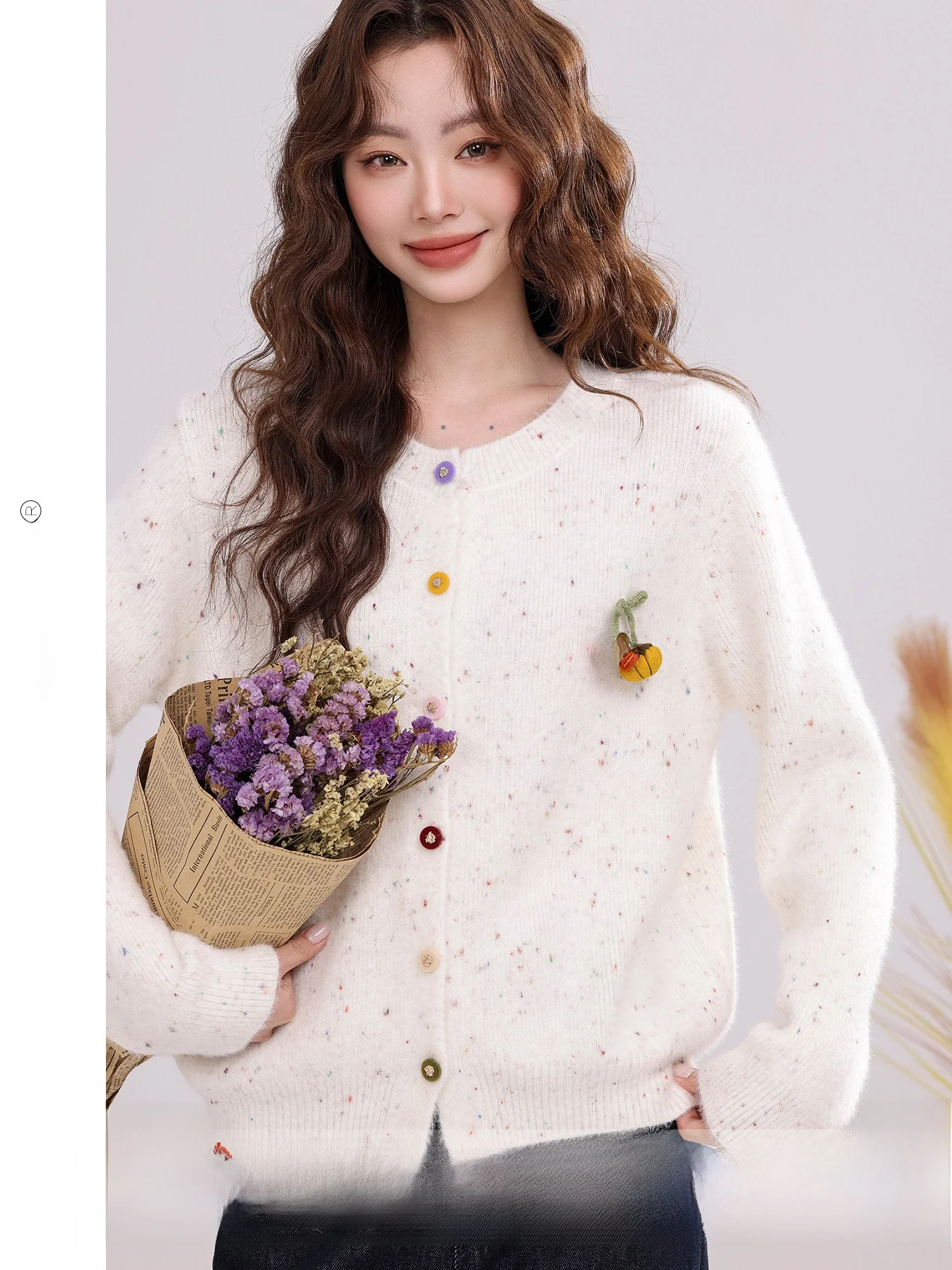 

Женский свободный свитер на пуговицах Ne, повседневный универсальный зимний свитер, Новое поступление, длинное пальто из полиэфирного волокна