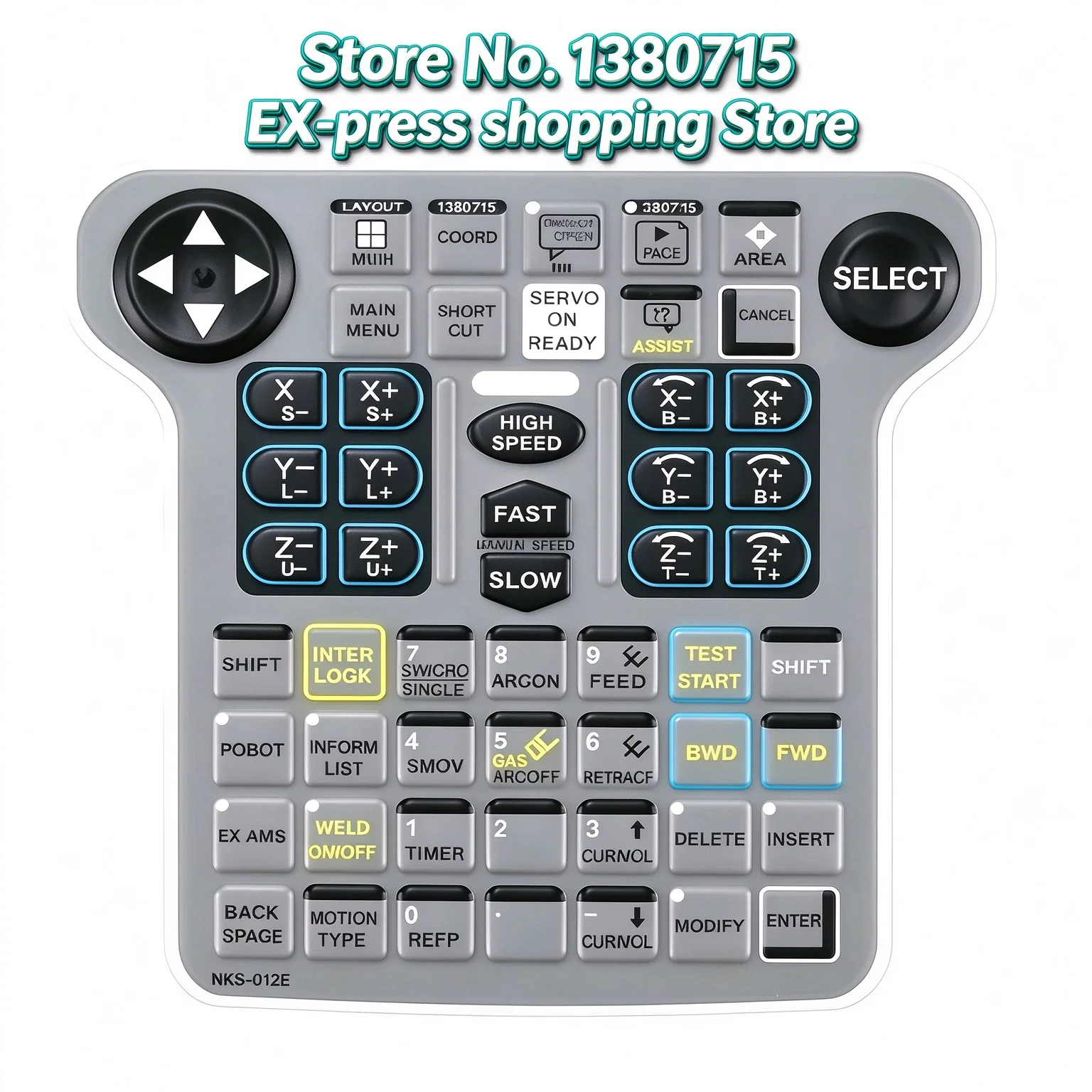 Wear Resistant Key Membrane Overlay Spare Parts For NX100 Manipulator Handheld Controller