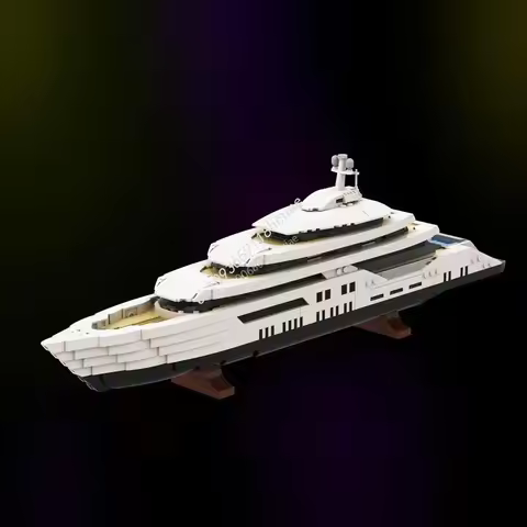 1651pcs Midi-Scale Luxury Yacht White Ship Model Moc Building Blocks Assemble Constructor Aldult Idea Set Toys Christmas gift
