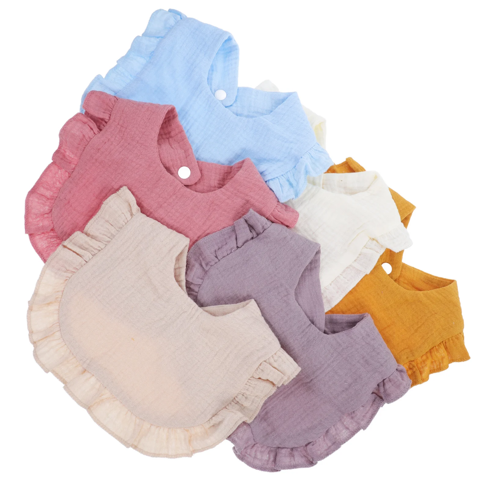 6 قطع مريلة أطفال قطنية ناعمة قابلة للتنفس للرضع والأطفال الصغار وقت التغذية هدية مثالية لآباء استحمام الطفل #5