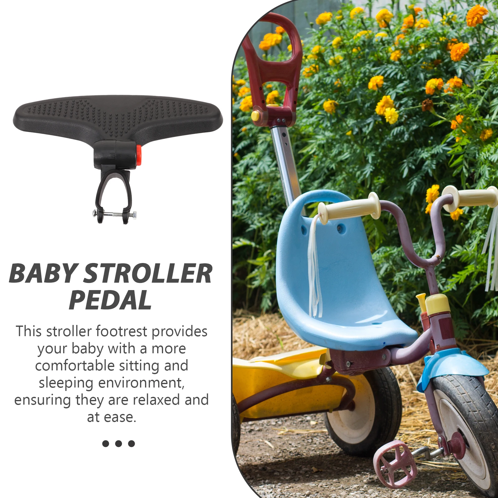 

Stroller Footrest Pram Extension Footboard Baby Stroller Accessories Pedal Smooth Surface Long Term Use Durable Material Easy