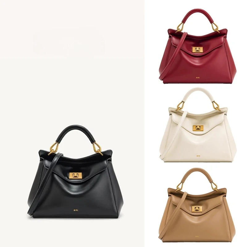 

Lock bag, handbag, women's 2025 new Lucia shoulder crossbody bag, high-end, light luxury, versatile women's bag