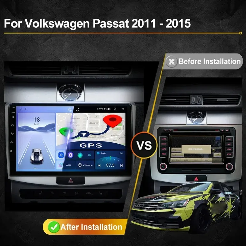 For VW Passat B6 B7 CC 2010-2015 Car Radio Android Automotive Multimedia Player Navigation GPS Carplay Touch Screen Auto Stereo