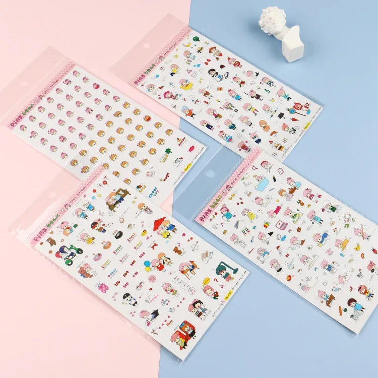 Single Sheets Into Small Fresh Models, Girls PVC Stickers Cartoon Diary Sealing Stickers Stationery