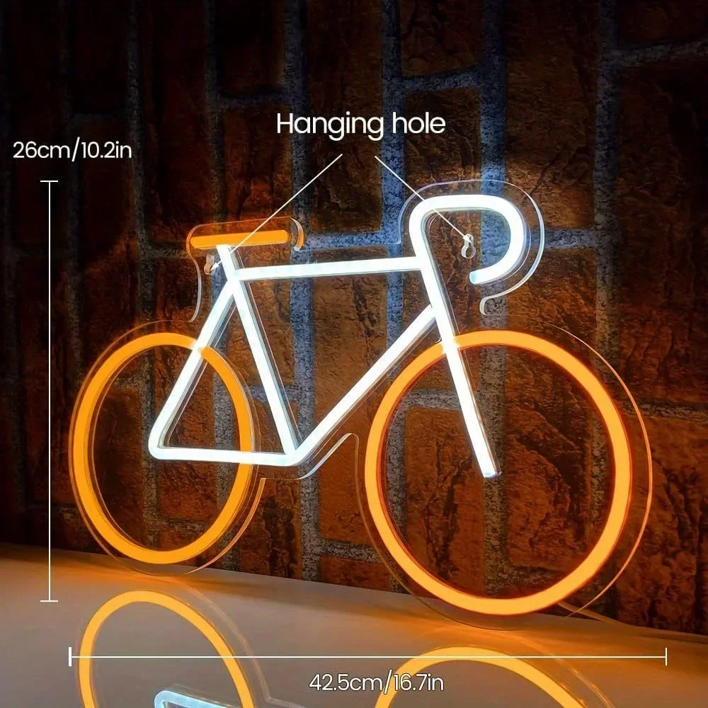 Bicycle Neon Sign for Wall Decor USB-powered Neon Sign for Bedroom Restaurant Bar Decoration Bicycle Garage Decor Neon Sign Gift