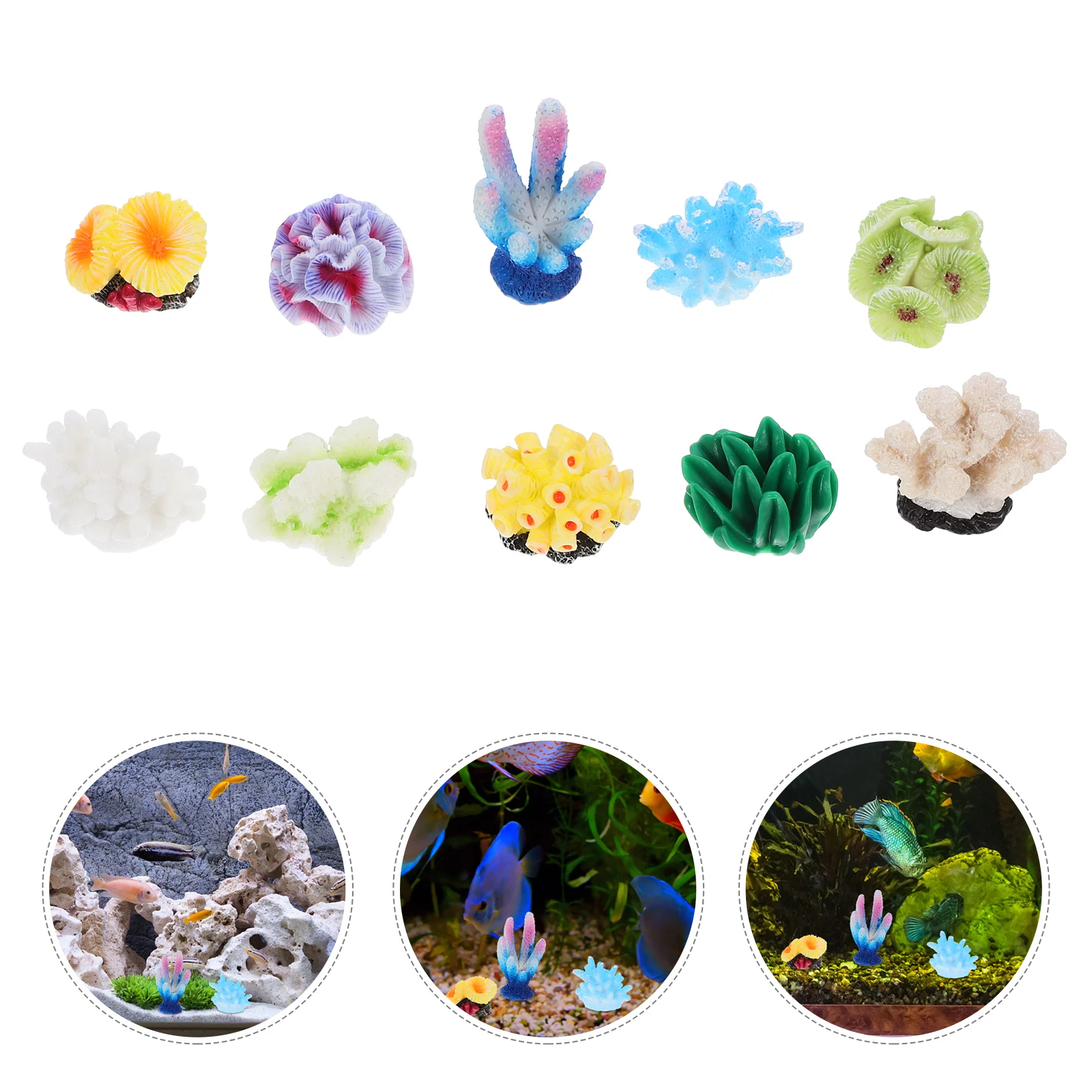 

10 Pcs Coral Decoration Resin Aquarium naments Fish Tank Accessories Realistic Reef Garden Sculpture Fish Pond Landscape Vivid
