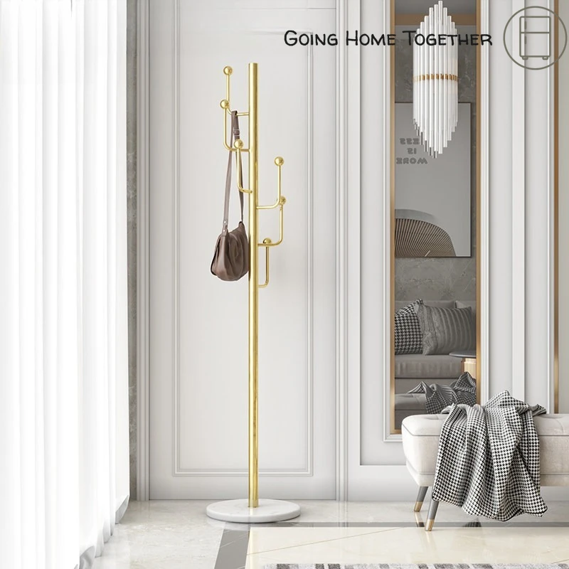 

Nordic Coat Rack Home Marble Coat Rack Bedroom Minimalist Modern Clothes Racks Light Luxury Floor-standing Coat and Bag Racks