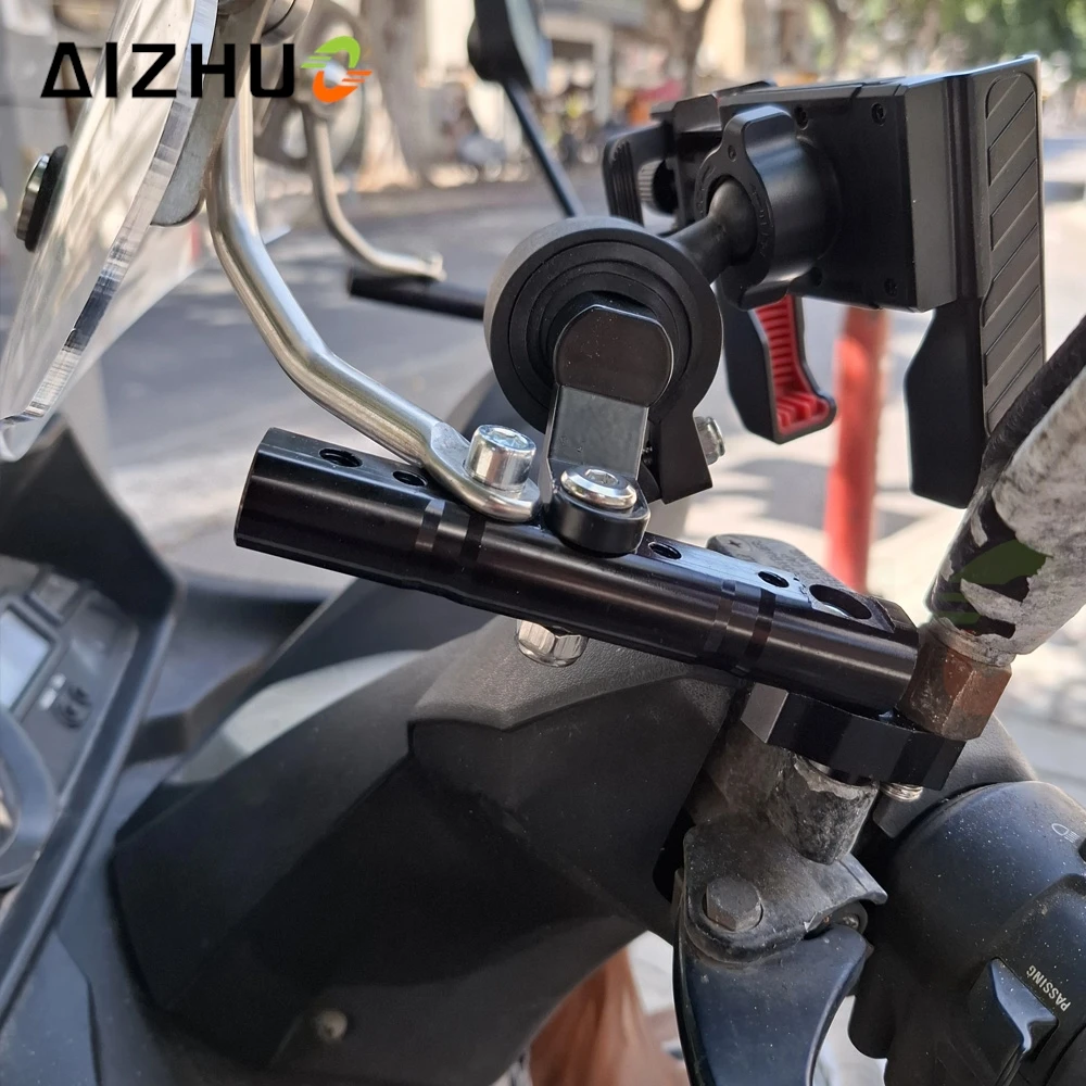 Multifunctional Aluminum Rearview Mirror Mount Extender Bracket For Motorcycle Scooter ATV Support Spotlight Cell Phone Holder