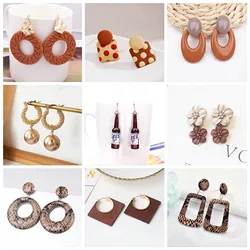 New Brown Color Women Hanging Earrings Beer Bottle Pendants Drop Earrings Square Earrings Fashion Jewelry pendientes mujer