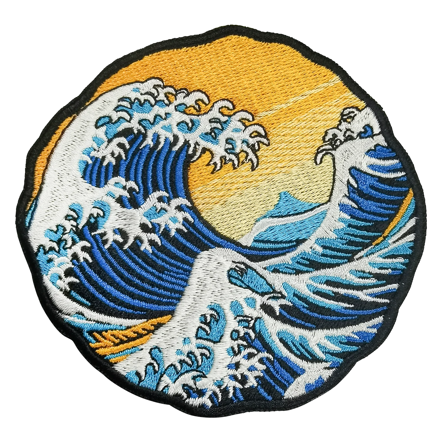 The Great Wave Embroidery Patches for Clothing Sewing Appliques Japanese Culture Katsushika Hokusai Iron on Applique Craft DIY