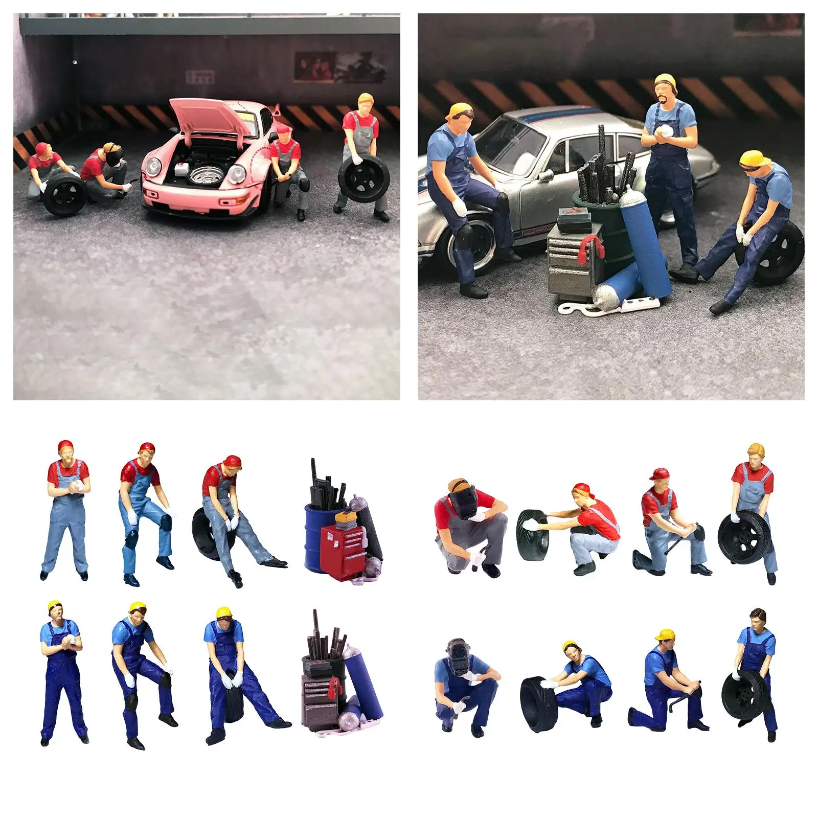 Figuras de personas en miniatura de resina, modelos de coches, proyectos de bricolaje, 1/64