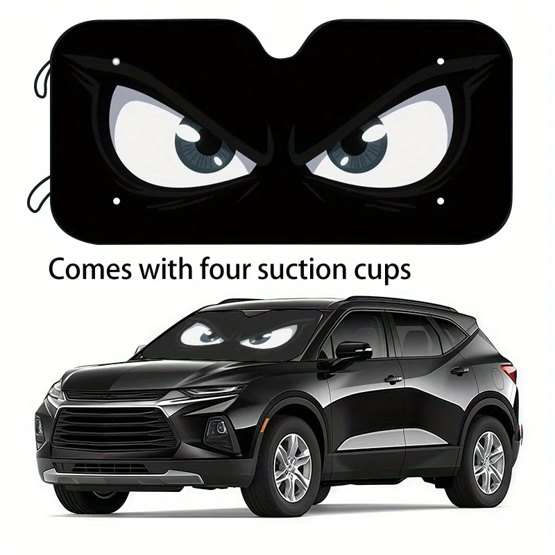 

1pc Funny Eyes Car Sun Visor 2 Sizes To Choose From, Holiday Gift Choice Car Windshield Sun Visor, Your Car Stays Cool And Preve