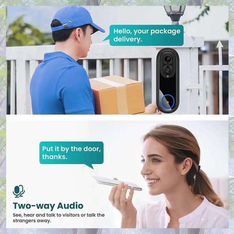 

T82C Hot Sale-5G 2.4G Wifi Video Doorbell 1080P Wireless Smart Intercom Camera IP65 Waterproof Ring Bell With 7000Mah Battery