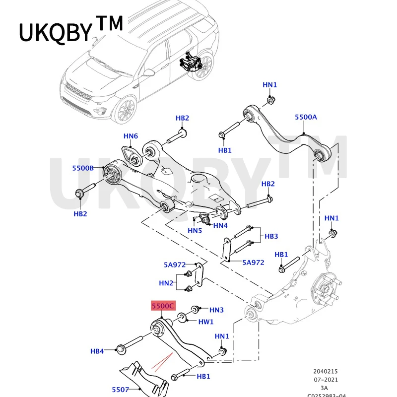 Car Arm assembly-rear suspension 2015lan dro verd isc ove ry rear lower lever lower support arm control arm lower swing arm