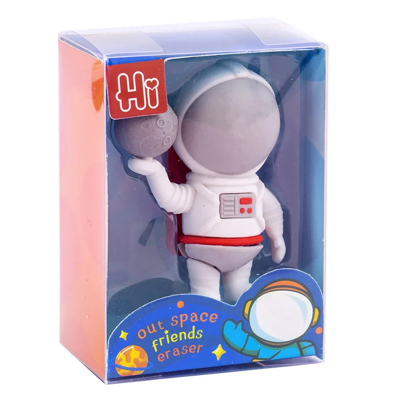 4 Box Large Astronaut Spaceships, Monsters Pencil Eraser Stationery Set, Student Prizes, Gifts,  Commemorative Rewards image 5