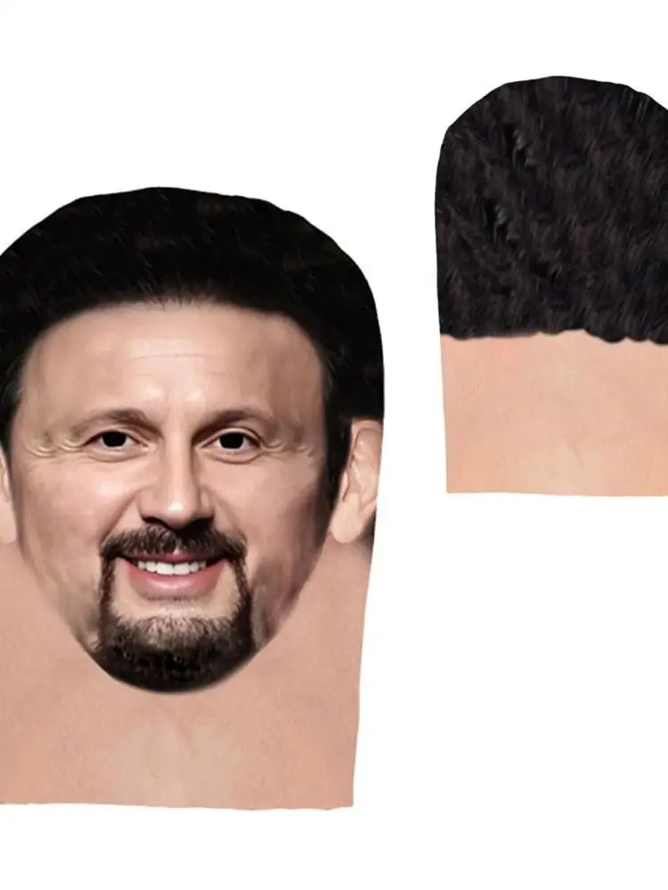 Masque facial 3D à impression double face COS, protection solaire, masque en maille élastique amusant, couvre-chef, masque facial de célébrité