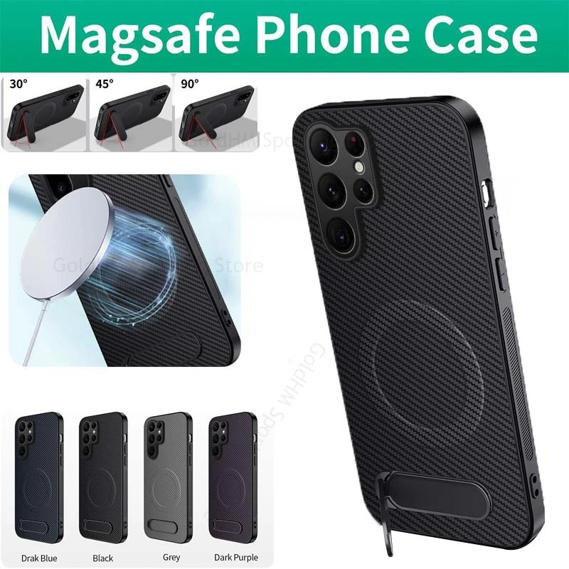 

For Samsung S26 UItra S25FE Fiber Leather Soft TPU Kickstand Case For Galaxy S25 Edge S24 Ultra S23 FE S22 Plus Flip Stand Cover