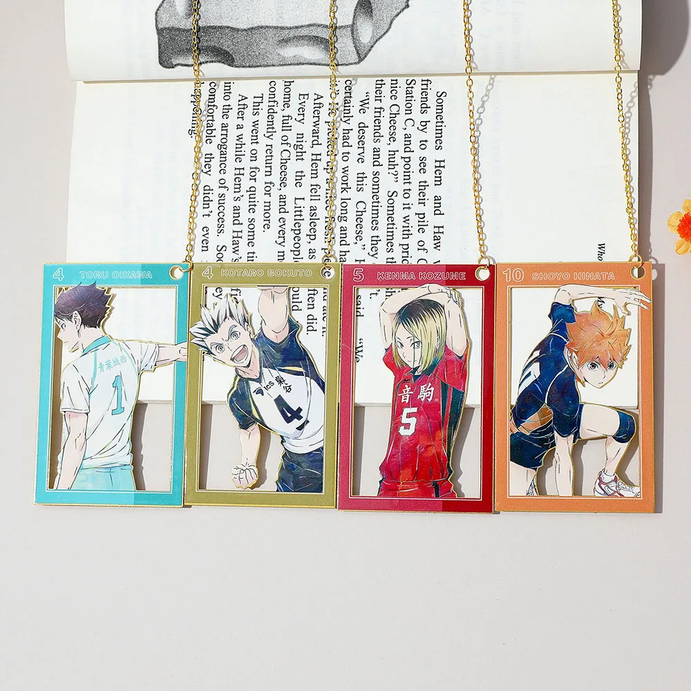 أنيمي Haikyuu الإشارات المعدنية الكرة الطائرة قلادة لطيف الكرتون شخصية كتاب علامات لمحبي الكتاب هدية للطلاب والمعجبين