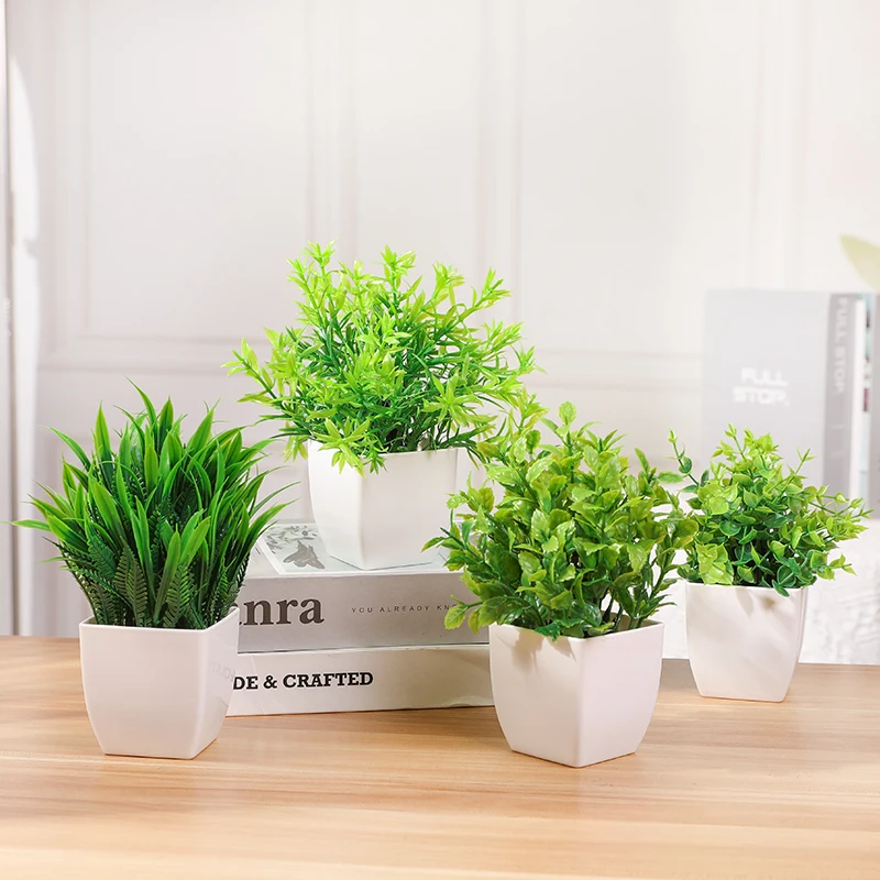 

Simulated Plastic Artificial Green Bonsai Eucalyptus Flower Potted Plant For Home Garden Table Fake Plant Decoration Supplies