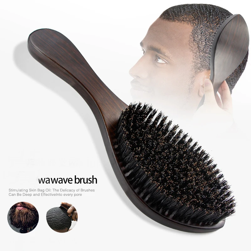 Brush Hair Barber Beard For Men Wild Boar Fur Barber Salon Facial Cleaning Shave Tool Razor Brush With Handle Styling Wave Brush