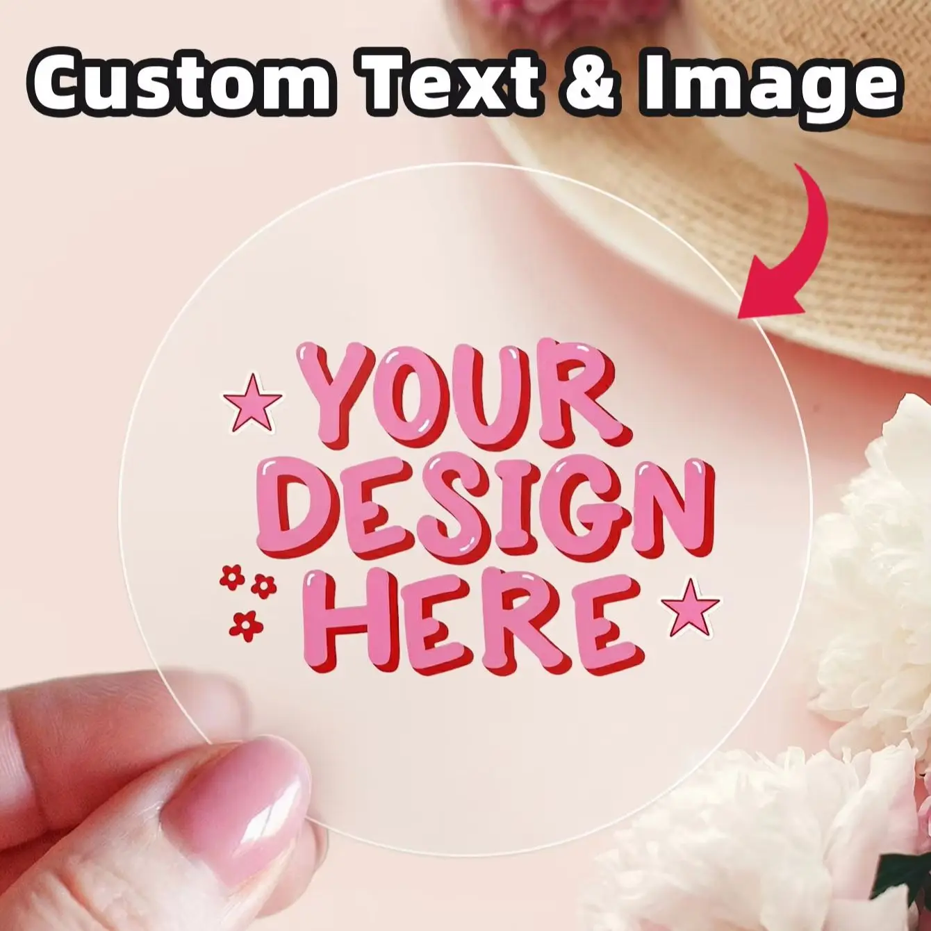 1/36/120-Piece Custom PVC Waterproof Labels – Clear & Waterproof Versions, Personalized for Parties, Packaging image 2